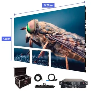 Pantalla de video LED de 3.20 m x 1.92 m - P1.86 mm para interiores