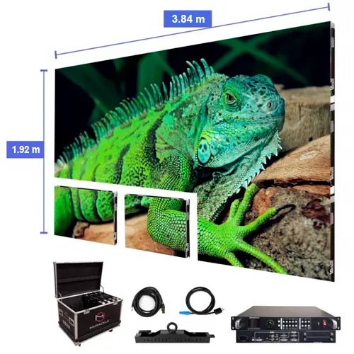 Pantalla de video LED de 3.84 m x 1.92 m - P1.86 mm para interiores