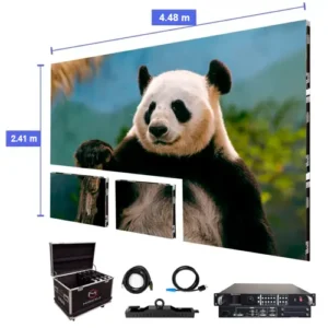 Pantalla de video LED de 4.48 m x 2.41 m - P1.86 mm para interiores