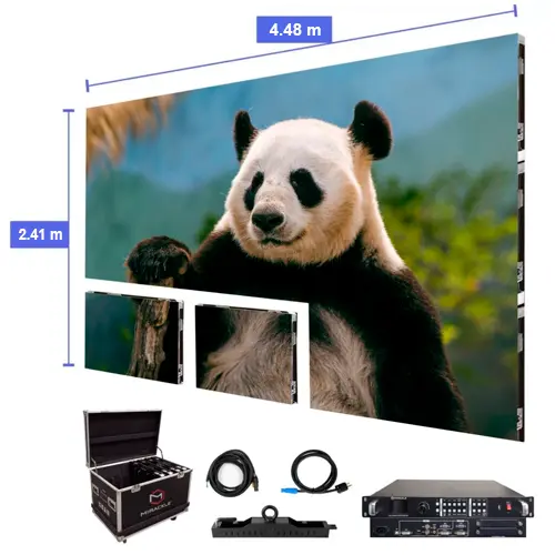 Pantalla de video LED de 4.48 m x 2.41 m - P1.86 mm para interiores