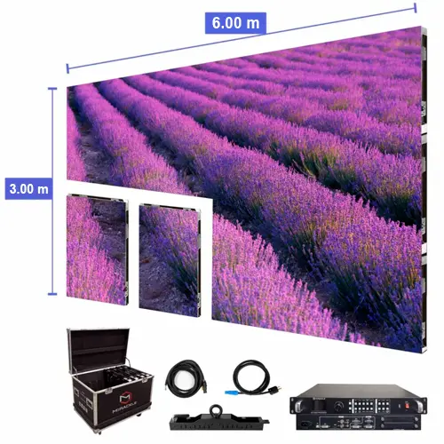 Pantalla de video LED de 6.00 m x 3.00 m - P2.97 mm para exterior