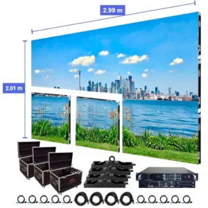 Pantalla de video LED de 2.99 m x 2.01 m - P3.91 mm para interiores