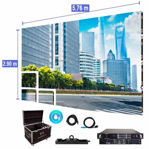 Pantalla de video LED de 5.76 m x 2.90 m - P5 mm fija para exterior
