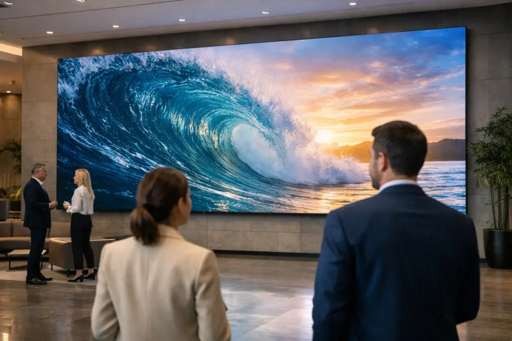 Video wall LED para lobby que sí impacta