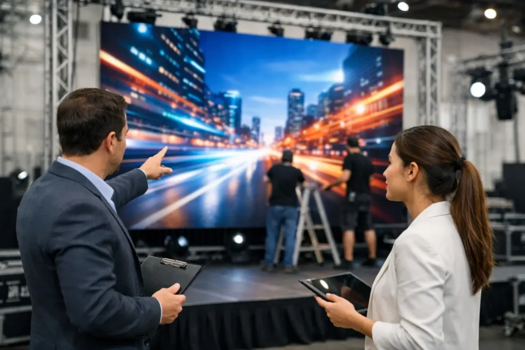 Cómo rentar pantalla LED para expo sin fallar