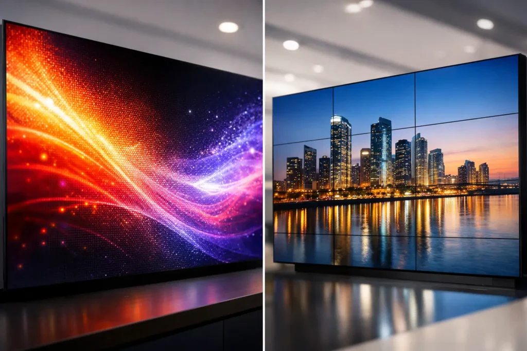 Display LED versus videowall LCD
