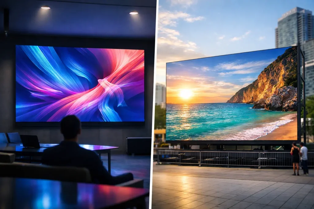 Pantalla interior vs exterior LED: cuál elegir
