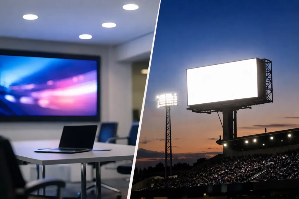 LED indoor vs LED outdoor: cuál conviene más