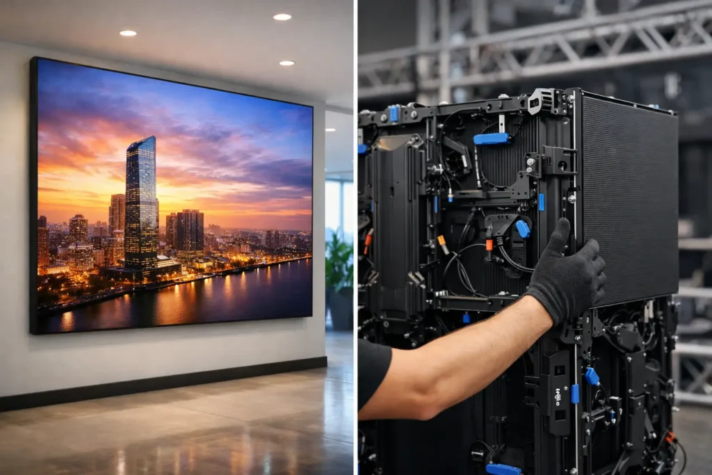 Pantalla LED fija vs rental para tu negocio